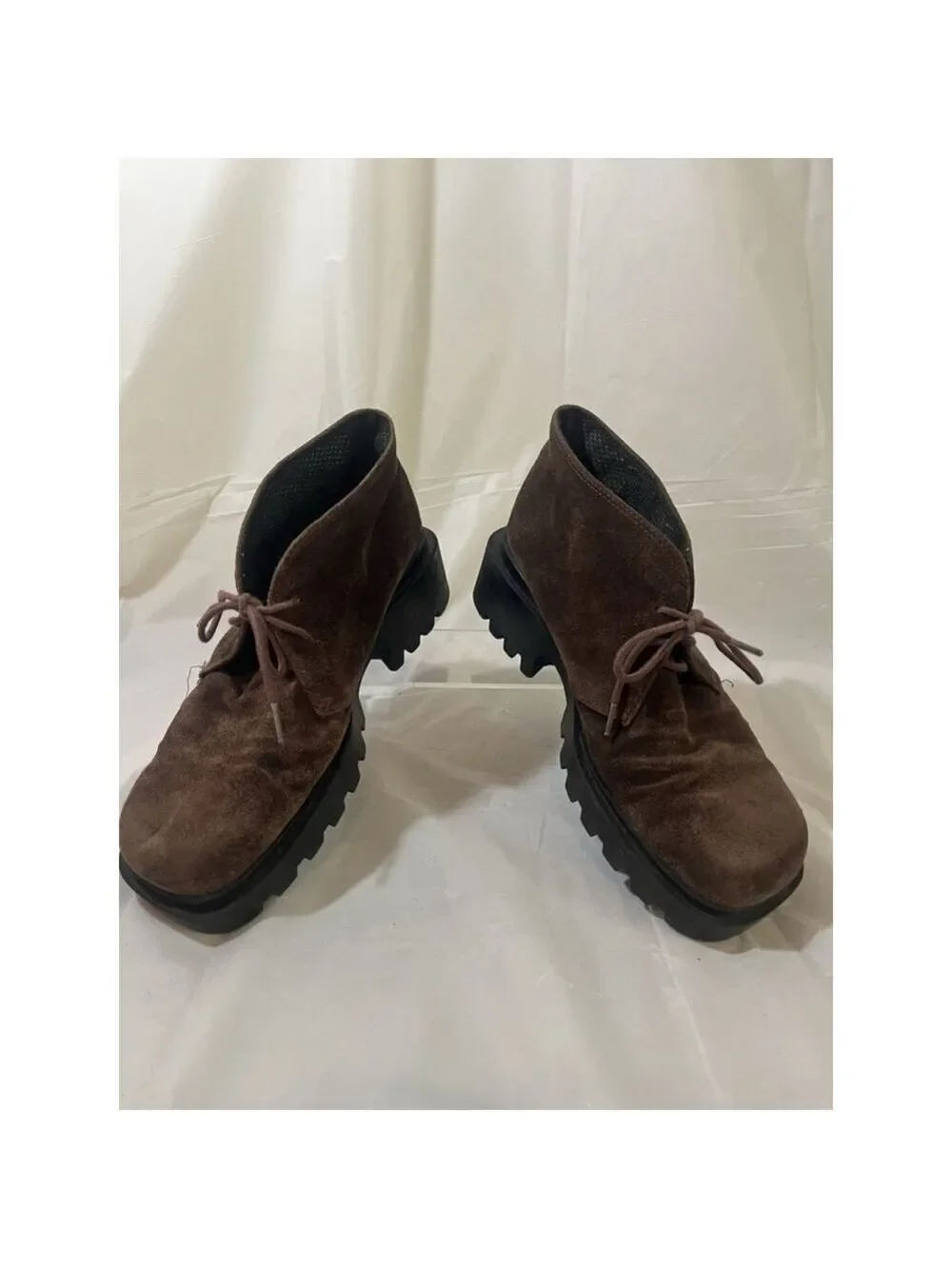 Colin Stuart vintage chunky Platform Loafer Brown Suede Y2K 90's